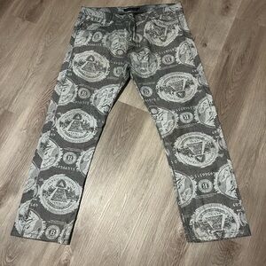 Gray Patterned Men Jeans